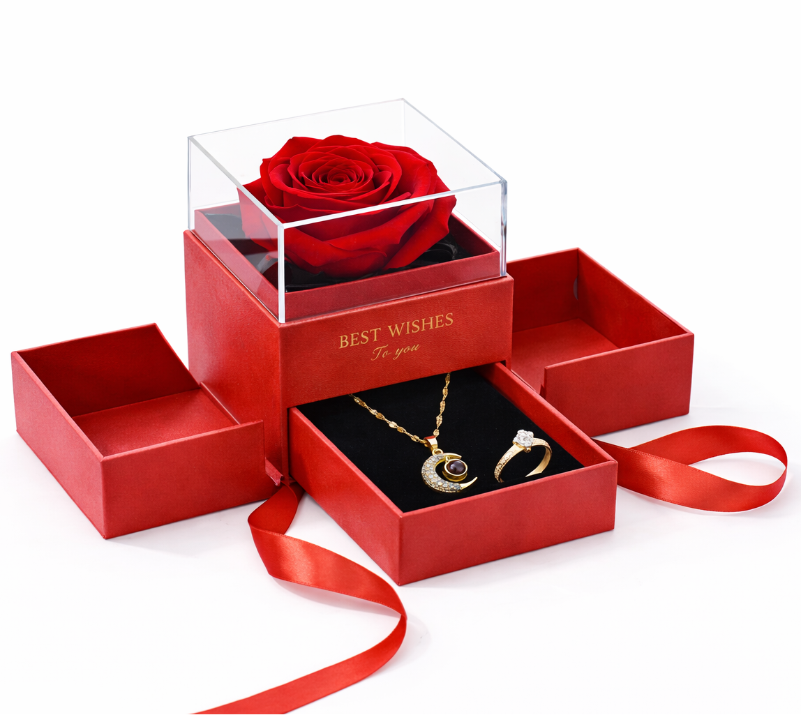 VIRAL ROSE RING & NECKLACES BOX-VALENTINE SPECIAL